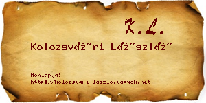 Kolozsvári László névjegykártya